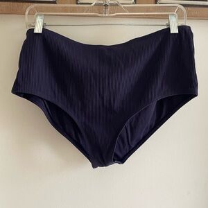 Andie Ribbed Bikini Bottoms - Deep Navy